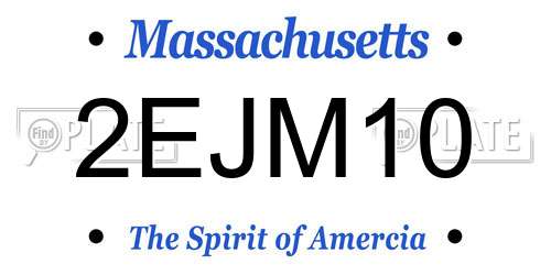 2EJM10 Massachusetts License Plate
