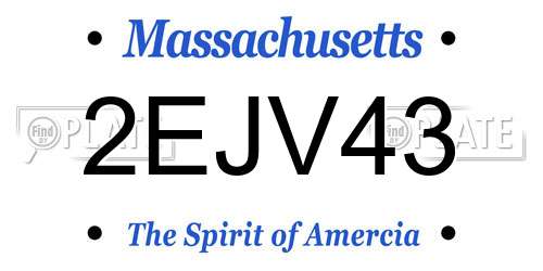 2EJV43 Massachusetts License Plate
