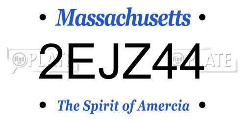 2EJZ44 Massachusetts License Plate