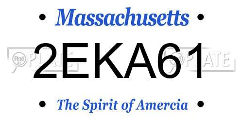 2EKA61 Massachusetts License Plate