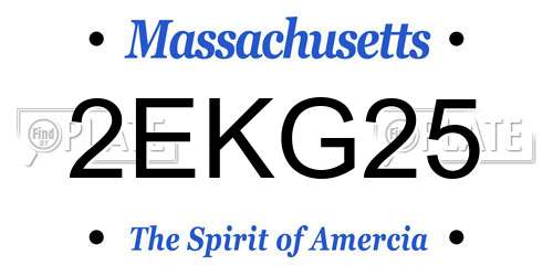 2EKG25 Massachusetts License Plate