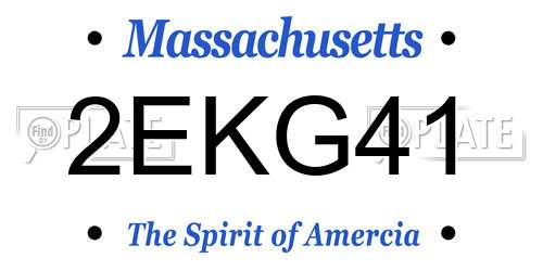 2EKG41 Massachusetts License Plate