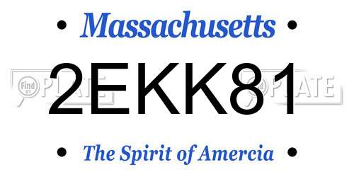 2EKK81 Massachusetts License Plate