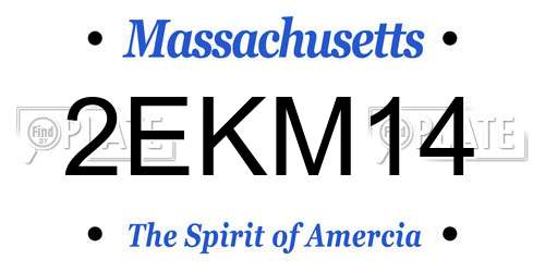 2EKM14 Massachusetts License Plate