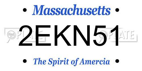 2EKN51 Massachusetts License Plate