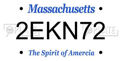 2EKN72 Massachusetts License Plate