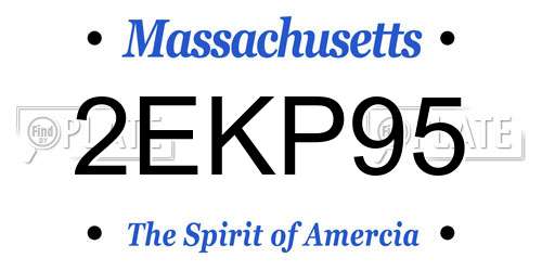2EKP95 Massachusetts License Plate