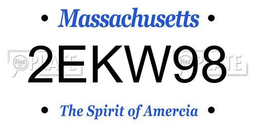 2EKW98 Massachusetts License Plate