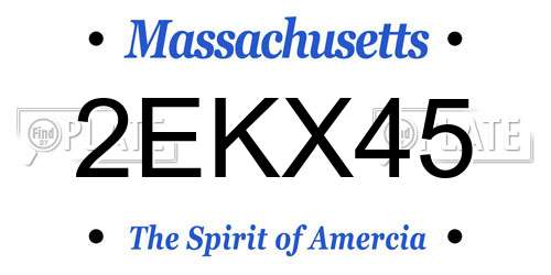 2EKX45 Massachusetts License Plate