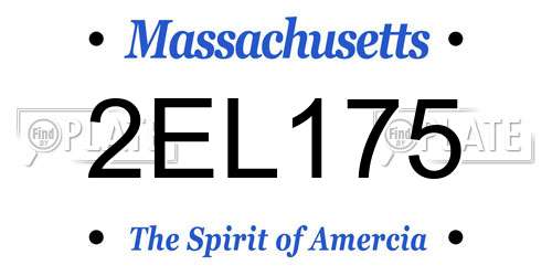 2EL175 Massachusetts License Plate