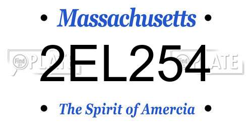 2EL254 Massachusetts License Plate