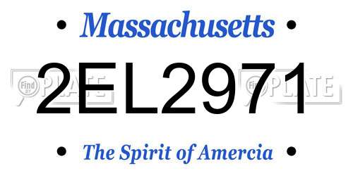 2EL2971 Massachusetts License Plate