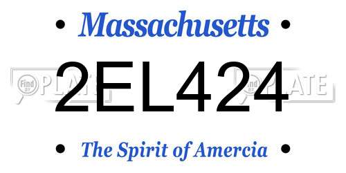 2EL424 Massachusetts License Plate