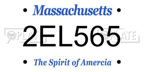 2EL565 Massachusetts License Plate