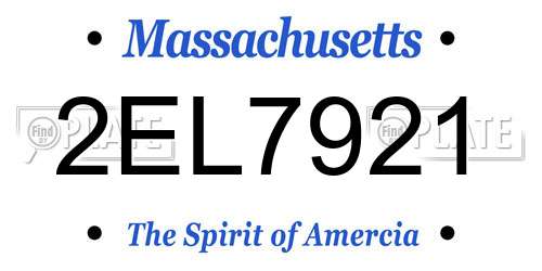 2EL7921 Massachusetts License Plate