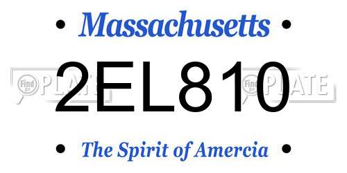 2EL810 Massachusetts License Plate