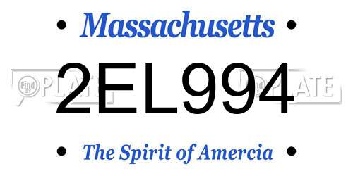2EL994 Massachusetts License Plate