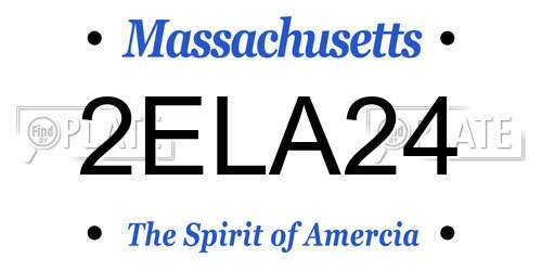 2ELA24 Massachusetts License Plate
