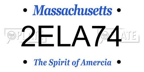 2ELA74 Massachusetts License Plate