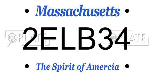 2ELB34 Massachusetts License Plate