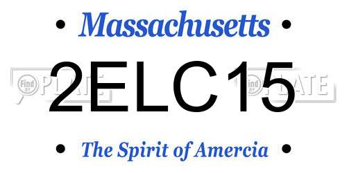 2ELC15 Massachusetts License Plate