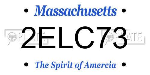2ELC73 Massachusetts License Plate