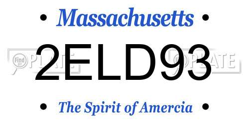 2ELD93 Massachusetts License Plate