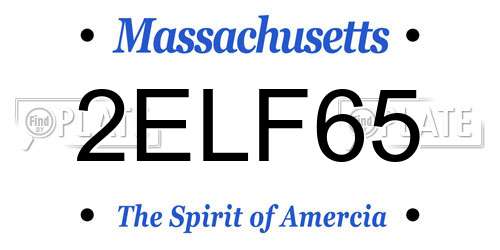 2ELF65 Massachusetts License Plate