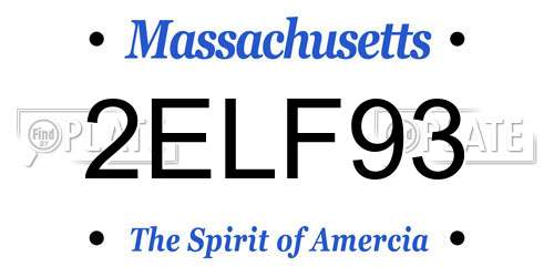 2ELF93 Massachusetts License Plate