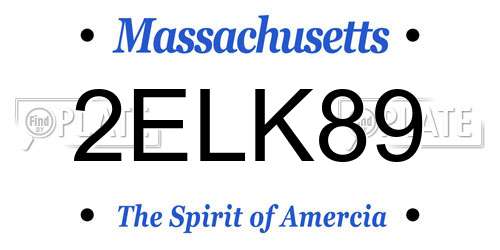 2ELK89 Massachusetts License Plate