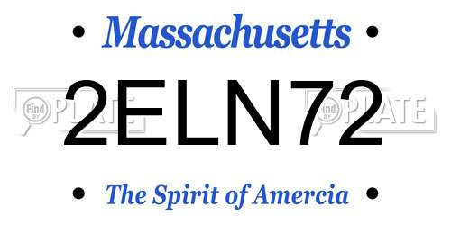 2ELN72 Massachusetts License Plate