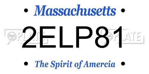 2ELP81 Massachusetts License Plate
