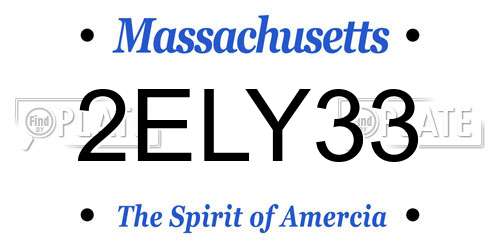2ELY33 Massachusetts License Plate