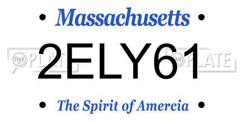 2ELY61 Massachusetts License Plate
