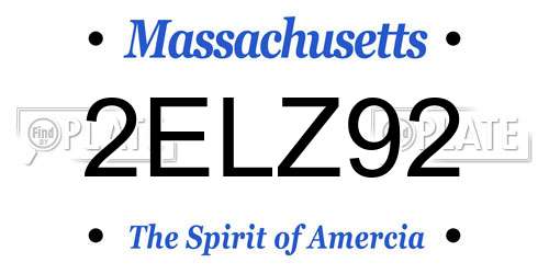 2ELZ92 Massachusetts License Plate