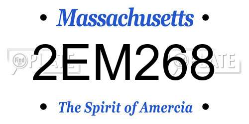 2EM268 Massachusetts License Plate