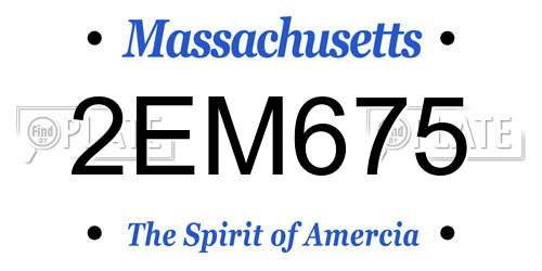 2EM675 Massachusetts License Plate