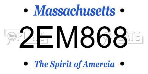 2EM868 Massachusetts License Plate