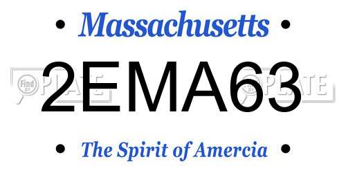 2EMA63 Massachusetts License Plate