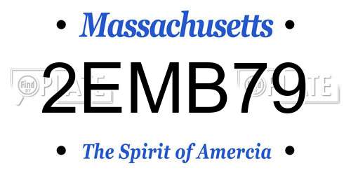 2EMB79 Massachusetts License Plate