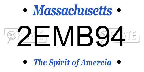 2EMB94 Massachusetts License Plate