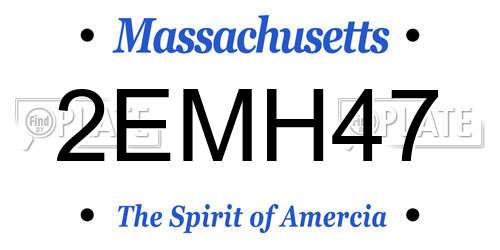 2EMH47 Massachusetts License Plate