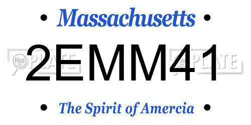 2EMM41 Massachusetts License Plate