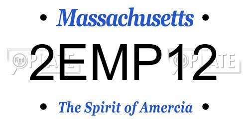 2EMP12 Massachusetts License Plate