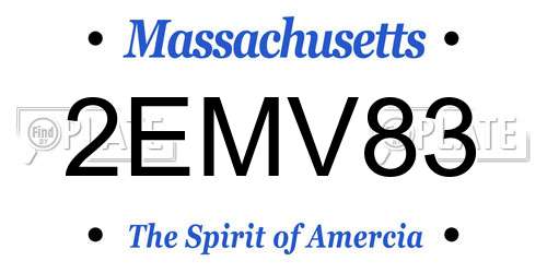 2EMV83 Massachusetts License Plate