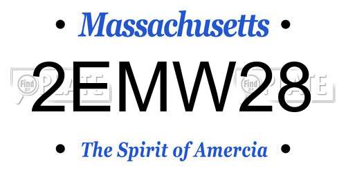2EMW28 Massachusetts License Plate