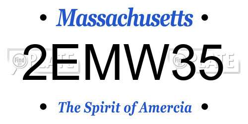 2EMW35 Massachusetts License Plate