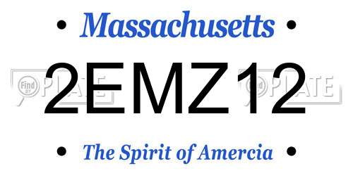 2EMZ12 Massachusetts License Plate