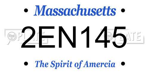 2EN145 Massachusetts License Plate