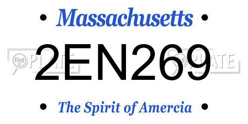 2EN269 Massachusetts License Plate